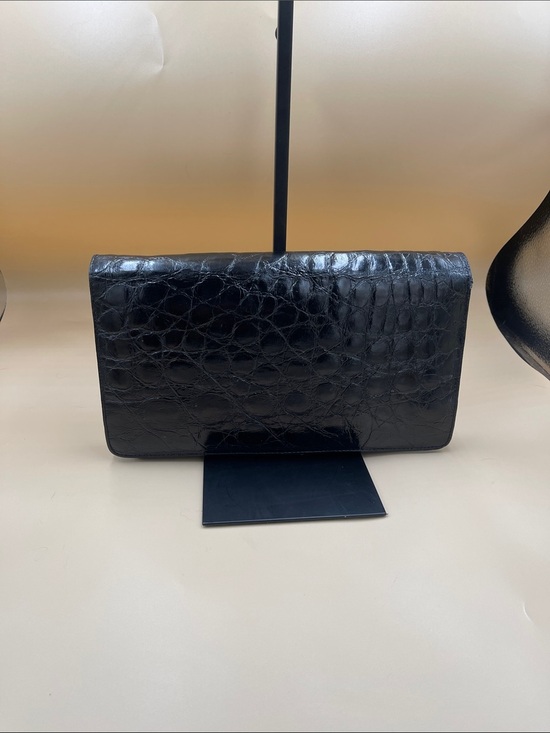 Crocodile Thailand Handbags - Black Croc-Embossed Leather Clutch by Crocodile Thailand